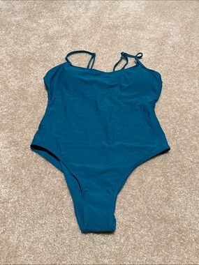 Teal One-Piece Swimsuit with Thin Straps